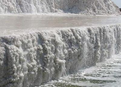 تصاویر تنها آبشار نمکی دنیا در ایران ، اینجا بهشتی در برهوت است!